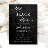 All Black Affair 40e verjaardagsfeestje Elegant Kaart