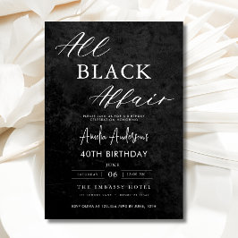 All Black Affair 40e verjaardagsfeestje Elegant Kaart