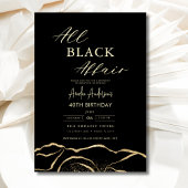 All Black Affair Agaat Verjaardagsfeestje Elegant Kaart