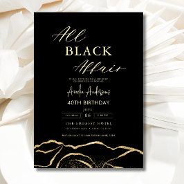 All Black Affair Agaat Verjaardagsfeestje Elegant Kaart