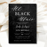 All Black Affair Verjaardagsfeest Modern Elegant Kaart<br><div class="desc">Vier in stijl met deze All Black Affair Birthday Party Modern Elegant Invitation, de perfecte manier om een onvergetelijke avond aan te kondigen. Dit slanke en verfijnde ontwerp heeft een opvallende zwarte achtergrond met minimalistische accenten voor een vleugje klasse. Pas het aan met uw evenementengegevens om de toon te zetten...</div>