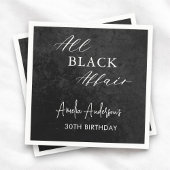 All Black Affair Verjaardagsfeest Modern Elegant Servet