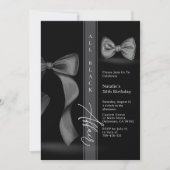 All Black Attire Coquette Bow Stropdas Formele Aff Kaart (Voorkant)