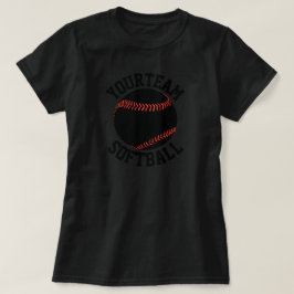 All-BLACK Custom Softball Team T-shirt voor vrouwe