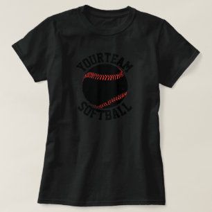 All-BLACK Custom Softball Team T-shirt voor vrouwe