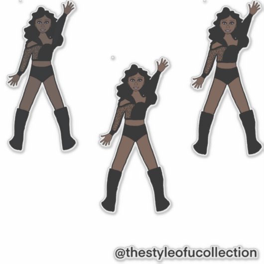 All Black Dancer #1 Sticker (Voorkant)