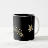 All Black Musical Note and Holly Kerstkoffie Tweekleurige Koffiemok (Voorkant rechts)