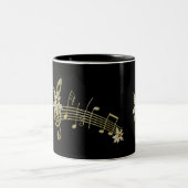 All Black Musical Note and Holly Kerstkoffie Tweekleurige Koffiemok (Center)