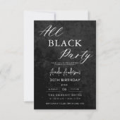 All Black Party Verjaardagsfeest Alle Leeftijd Ele Kaart (Voorkant)