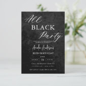 All Black Party Verjaardagsfeest Alle Leeftijd Ele Kaart (Staand voorkant)