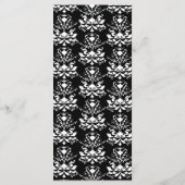 All Black w / White Damask Elegant Slim Dinner Men Menu (Achterkant)