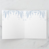 All Blue Toile Boy Baptism Elegant Digital Bedankkaart (Binnen)