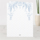 All Blue Toile Boy Baptism Elegant Digital Bedankkaart (Achterkant)