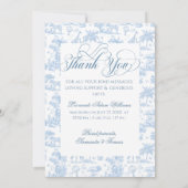 All Blue Toile Safari Animal Baby Boy Shower Aankondiging (Achterkant)