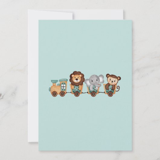 ALL BOARD Train Fiesta Kids Verjaardagsuitnodiging Kaart (Achterkant)