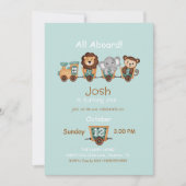 ALL BOARD Train Fiesta Kids Verjaardagsuitnodiging Kaart (Voorkant)