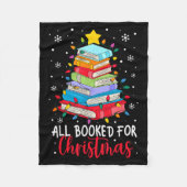 All Booked For Christmas Book Christmas Tree Light Fleece Deken (Voorkant)