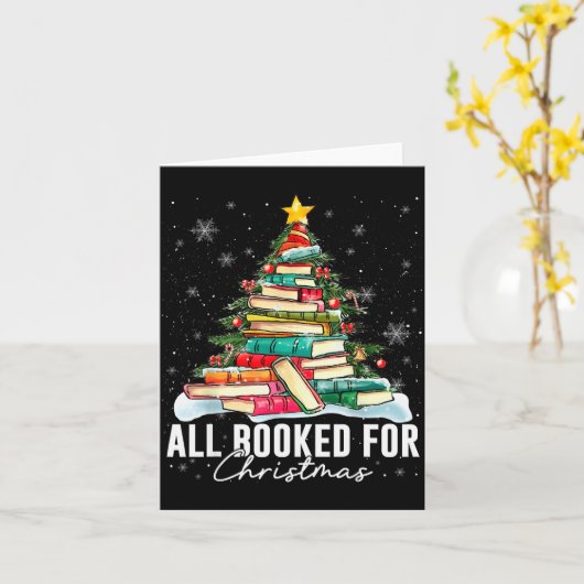 All Booked For Christmas Book Christmas Tree Light Kaart (Gele Bloem)