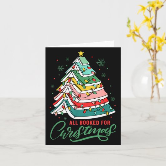 All Booked For Christmas Book Xmas Tree Lights Rea Kaart (Gele Bloem)
