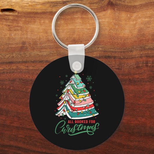 All Booked For Christmas Book Xmas Tree Lights Rea Sleutelhanger (Voorkant)