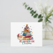 All Booked for Christmas Card | Book Lover Holiday Feestdagenkaart (Staand voorkant)