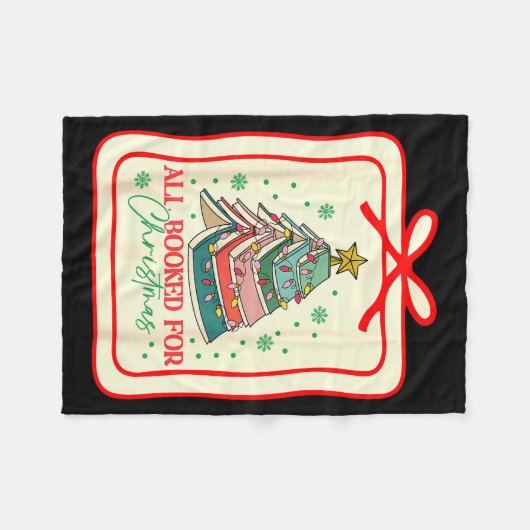 All Booked For Christmas Coquette Bow Tree Lights  Fleece Deken (Voorkant (Horizontaal))