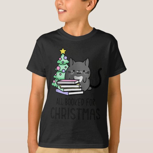 All Booked For Christmas Cozy Mystery, Book Lovers T-shirt (Voorkant)