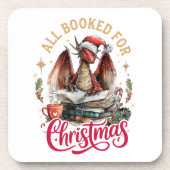 All Booked for Christmas Dragon  Bier Onderzetter (Voorkant)