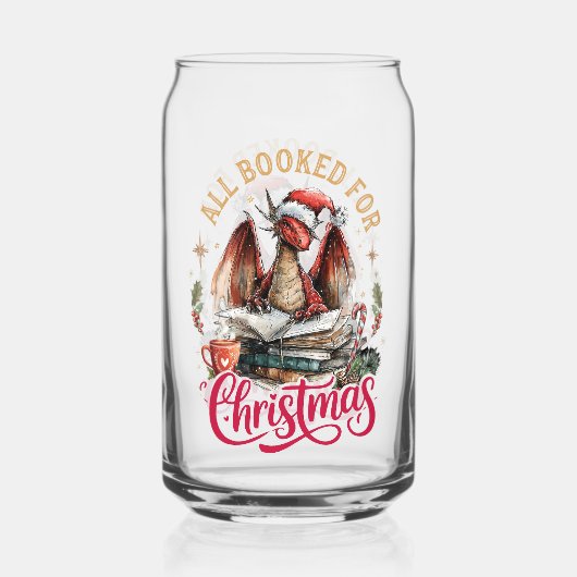 All Booked for Christmas Dragon  Blikvorm Glas (Voorkant)