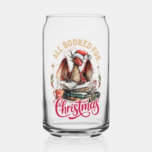 All Booked for Christmas Dragon  Blikvorm Glas (Achterkant)