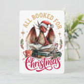 All Booked for Christmas Dragon Feestdagenkaart (Staand voorkant)