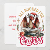All Booked for Christmas Dragon Feestdagenkaart (Voorkant / Achterkant)