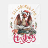 All Booked for Christmas Dragon  Fleece Deken (Voorkant)