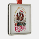 All Booked for Christmas Dragon  Metalen Ornament (Rechts)