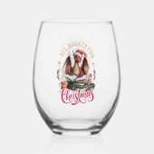 All Booked for Christmas Dragon  Wijnglas Zonder Voet (Voorkant)