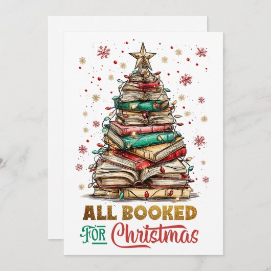 All Booked for Christmas  Feestdagenkaart (Voorkant / Achterkant)