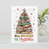 All Booked for Christmas  Feestdagenkaart (Staand voorkant)