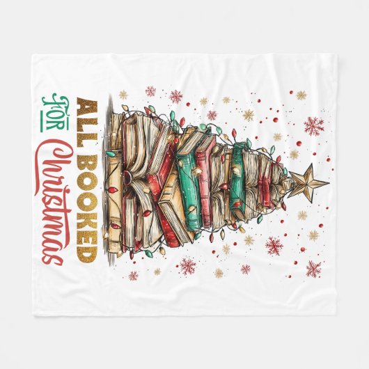All Booked for Christmas  Fleece Deken (Voorkant (Horizontaal))
