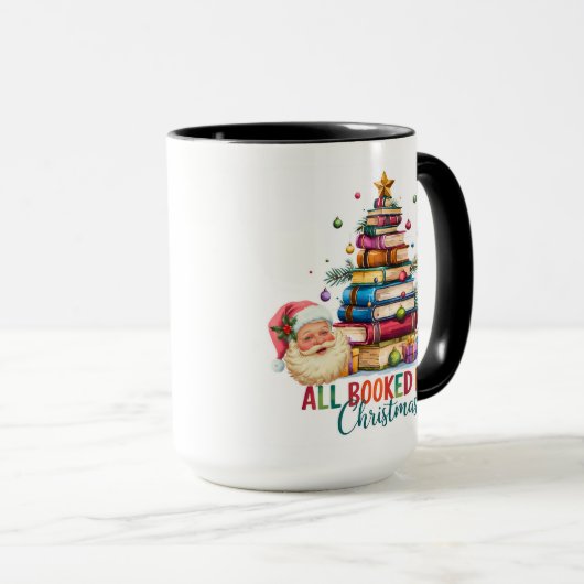 All Booked for Christmas Mug | Book Lover Gift | Mok (Voorkant rechts)