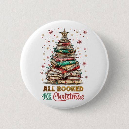 All Booked for Christmas  Ronde Button 5,7 Cm (Voorkant)