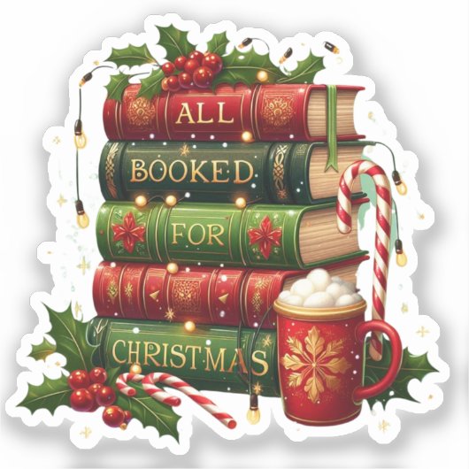 All booked for Christmas Sticker (Voorkant)