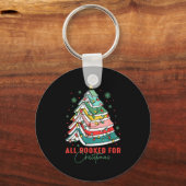 All Booked For Christmas Teacher Librarian Book Lo Sleutelhanger (Voorkant)