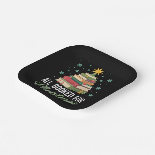 All Booked For Christmas Tree Books Teacher Xmas Papieren Bordje (Gebogen)