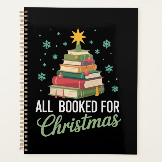 All Booked For Christmas Tree Books Teacher Xmas  Planner (Voorkant)
