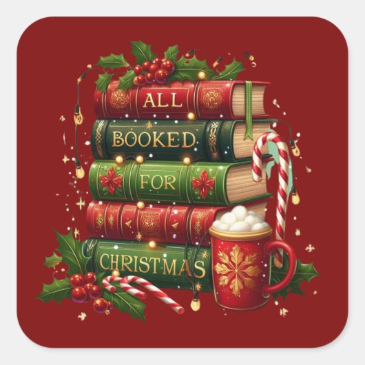 All booked for Christmas Vierkante Sticker (Voorkant)