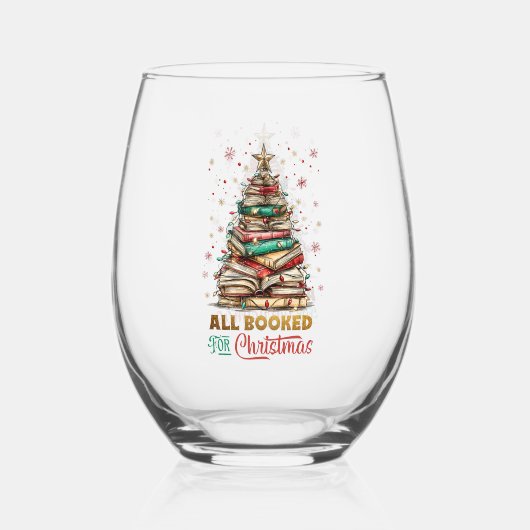 All Booked for Christmas  Wijnglas Zonder Voet (Achterkant)
