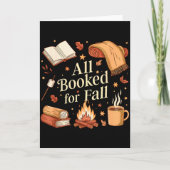 All Booked For Fall Books Coffee Fall Leaves Pumpk Kaart (Voorkant)