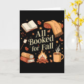 All Booked For Fall Books Coffee Fall Leaves Pumpk Kaart (Gele Bloem)