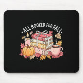 All Booked For Fall Books Coffee Fall Leaves Pumpk Muismat (Voorkant)