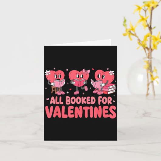 All Booked For Valentine Book Funny Teacher Kids G Kaart (Gele Bloem)